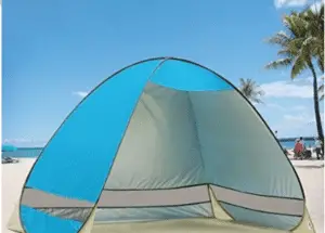 blue beach tent