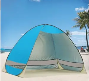 Beach cabana tent setup