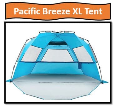 Pacific Breeze Easy Setup Beach Tent Deluxe XL - #1 On the Best Beach Tent List