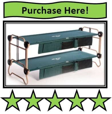 Disc-O-Bed Cam-O-Bunk Cot with2 Organizers, Large - best portable bunk beds