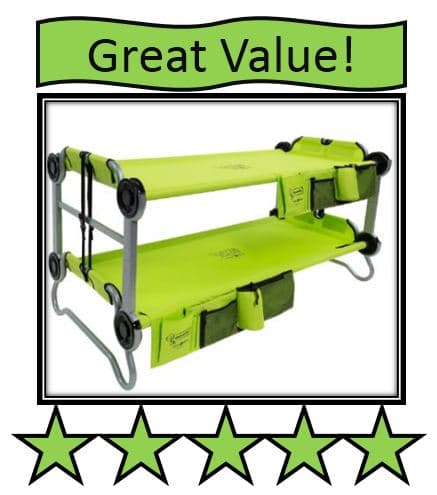 Disc-O-Bed Youth Kid-O-Bunk with Organizers - on list of best portable bunk bed
