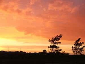 yellow and red iowa sunset