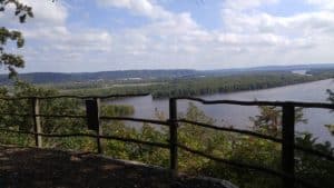 Mississippi river, trees, bluffs