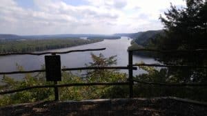 River bluffs and trees