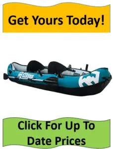 blue inflatable fishing kayak