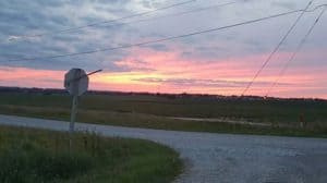 gravel road sunset