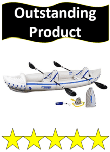 Sea Eagle white and blue inflatable kayak
