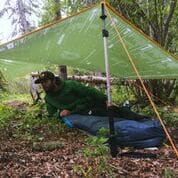 Outdoor tarp camping shelter