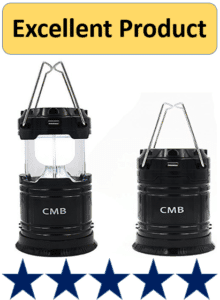 two black solar camping lanterns