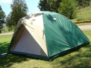 green tent set up