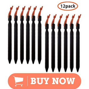 12 black tent stakes