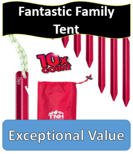 Red tent stakes & carrying bag
