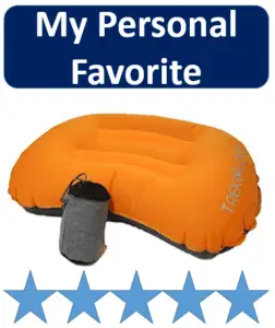 orange air pillow with gray sack