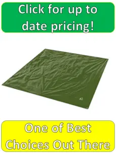 green tarp on white background