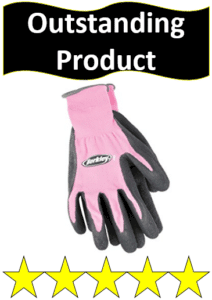 gray and pink Berkley fishing gloves