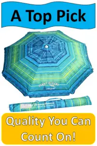 multi-colored beach umbrella and case