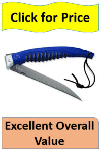 blue handle folding fillet knife