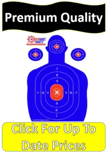 blue figure shooting target with red heart