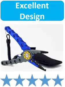 gray and blue saltwater pliers