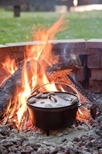 Dutch oven in campfire