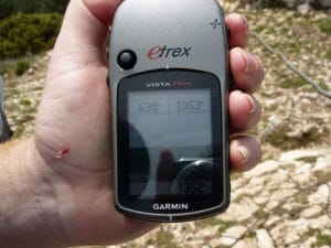 eTrex GPS close up on trail