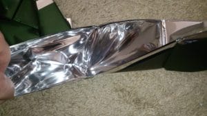 stoiked mylar thermal blanket on carpet