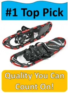 pair red and black snowshoes