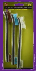 three gun cleaning brushes