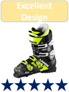 Yellow green black ski boots