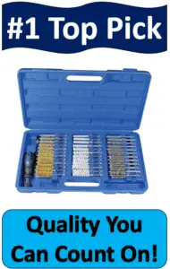 blue case holding gun cleaning brush kit