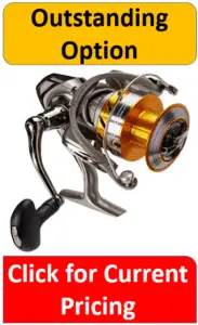 silver and gold aluminum spinning reel