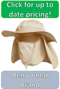 white khaki sun hat and coverings