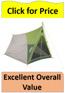 green and grey kelty pup tent