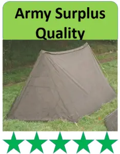 surplus army pup tent on grass