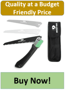 folding saw with 2 replacement blades and carrying case