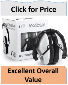 white protective shooting ear muffs