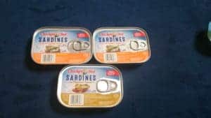 3 tins chicken of the sea sardines