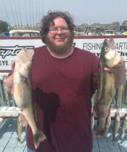 Shane catching lake erie walleye!