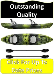 yellowfin Vibe fishing kayak with paddles