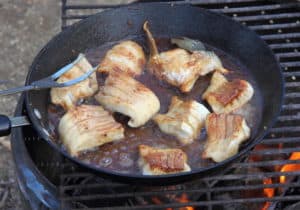 walleye in cast iron frying pan