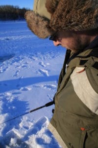 ice fishing angler