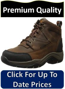 brown and black leather hiking boots