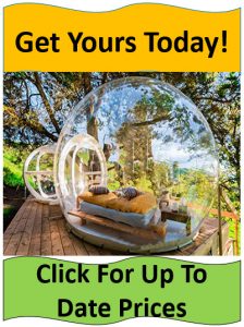 Transparent bubble tent glamping setup
