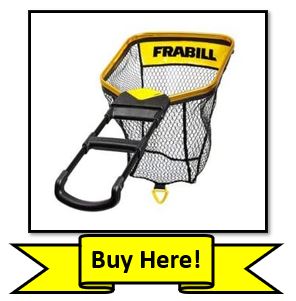 The Frabill Bearclaw fishing net with Yellow Ribbon